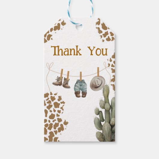 Saddle Up een kleine cowboy is op de weg Baby Cadeaulabel (Voorkant)