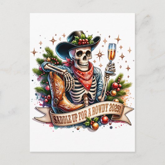 Saddle Up For A Rowdy 2025 Briefkaart (Voorkant)