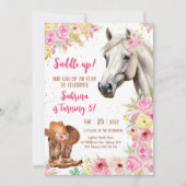 Saddle Up Horse Cowgirl Birthday Invitation (Devant)