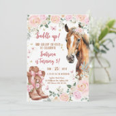 Saddle Up Horse Cowgirl Birthday Invitation (Debout devant)