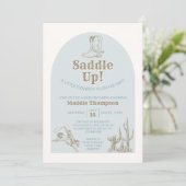 Saddle Up ! Invitation Baby shower Cowboy (Debout devant)