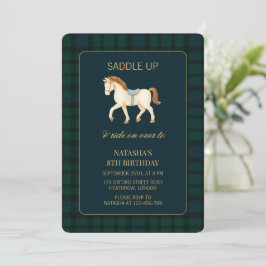 Saddle Up Preppy Horse Birthday  Kaart
