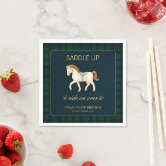 Saddle Up Vintage Preppy Horse Birthday  Servet