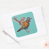 Saddleback en fantail vierkante sticker (Envelop)