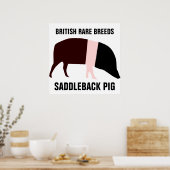 Saddleback Pig Poster (Keuken)