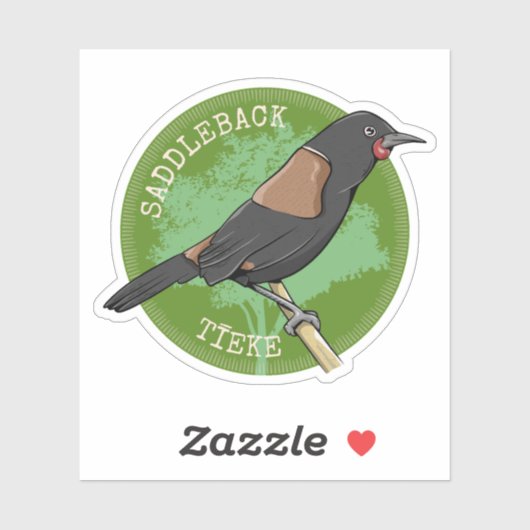 Saddleback Tieke NZ vogel Sticker (Vel)