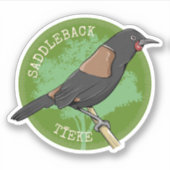 Saddleback Tieke NZ vogel Sticker (Voorkant)