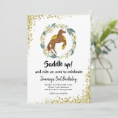 Saddup Cheval Anniversaire Fête Invitation (Debout devant)
