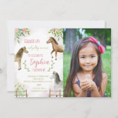 Saddup, Cheval Anniversaire Photo Invitation (Devant)