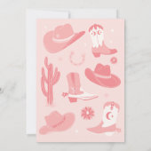 Saddup Girly Cowboy Invitation d'anniversaire (Dos)