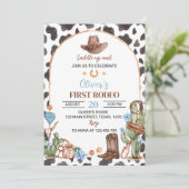 Saddup Highland Cowboy 1st Birthday Invitation (Debout devant)