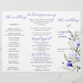 Sade Of Royal Blue Ivory Floral Wedding Programme (Devant)