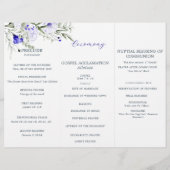 Sade Of Royal Blue Ivory Floral Wedding Programme (Dos)