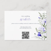 Sade of Royal Blue Ivory Wedding Website QR Code Informatiekaartje (Voorkant)
