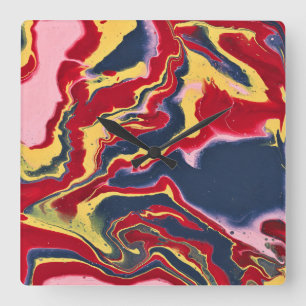 Sadie 1 Kleurrijke Abstracte Wandklok Vierkante Klok