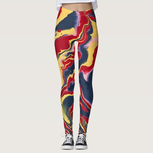 Sadie 1 Leggings Abstraits Colorés Fous (Devant)