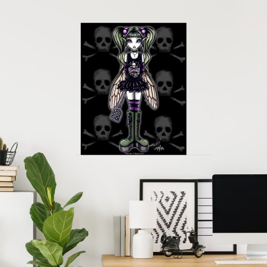 "Sadie" Gothic Punk Bug Pixie Poster (Thuiskantoor)