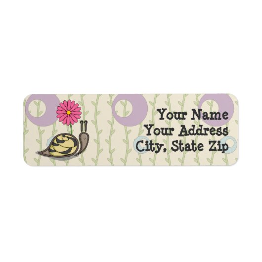 Sadie het slak retour adres label (Voorkant)