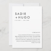SADIE Modern Minimal Wedding Program 5x7 Flat Kaar Kaart (Voorkant)