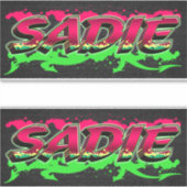 Sadie Prénom Nom Graffiti Autocollants Autocollant (Devant)