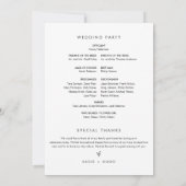 SADIE Programme de mariage minimal moderne 5x7 Car (Dos)