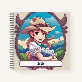 Sadie the Cowgirl Notitieboek met aangepaste naald
