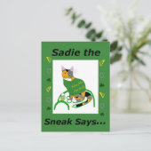Sadie the Sneak St. Patrick's Day Carte postale (Debout devant)