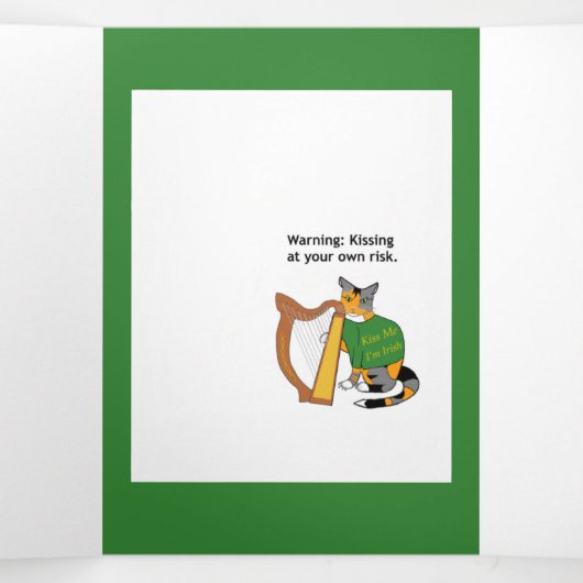 Sadie the Sneak Trifold St. Patrick's Day Kaart (Binnenkant midden)