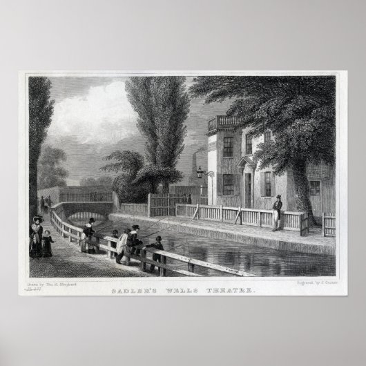 Sadlers Wells Theater, gegraveerd door J. Garner Poster (Voorkant)