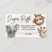 Safair Oerwoud Cute Baby shower Diaper Raffle Kaar Informatiekaartje (Voorkant)