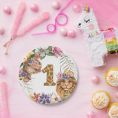 Safari 1e eerste aap leeuw papieren bordje (Feest)