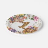 Safari 1e eerste aap leeuw papieren bordje (Gekanteld)