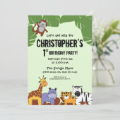 Safari 1e verjaardag | Laten we wild worden Kaart (Staand voorkant)