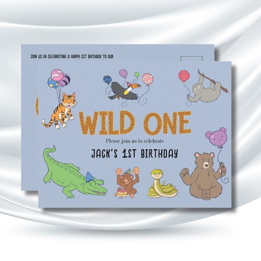 Safari 1er anniversaire Invitations Wild One Anima