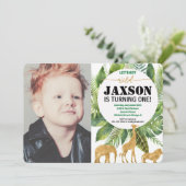 Safari 1er premier anniversaire invitation photo g (Debout devant)