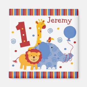 Safari 1st Birthday Custom Magnet Magneet