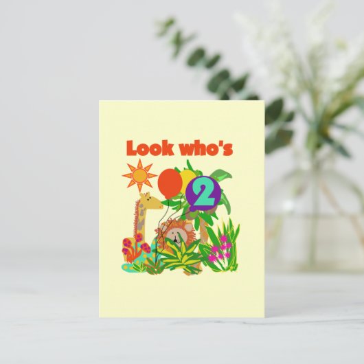 Safari 2e verjaardag T-shirts en geschenken Briefkaart (Staand voorkant)