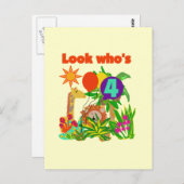 Safari 4e verjaardag Tshirts en geschenken Briefkaart (Voorkant / Achterkant)