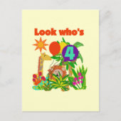 Safari 4e verjaardag Tshirts en geschenken Briefkaart (Voorkant)