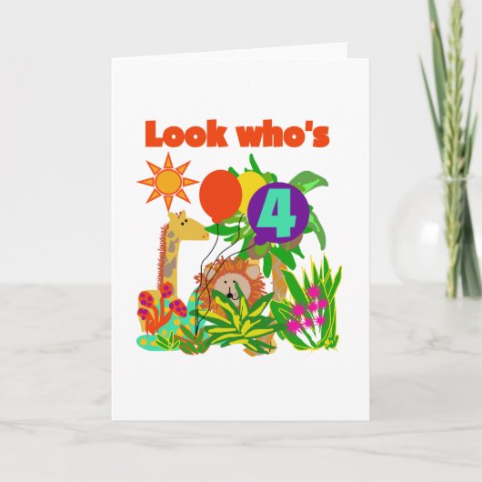 Safari 4e verjaardag Tshirts en geschenken Kaart (Voorkant)