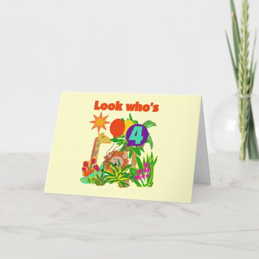 Safari 4e verjaardag Tshirts en geschenken Kaart (Voorkant)