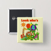 Safari 4e verjaardag Tshirts en geschenken Vierkante Button 5,1 Cm (Voorkant /achterkant)