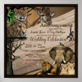 Safari aankondiging buitenbruiloft poster (Voorkant)
