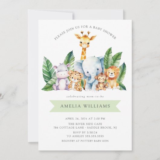 Safari Adventure Baby shower Uitnodiging (Voorkant)