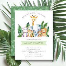 Safari Adventure Baby shower Uitnodiging