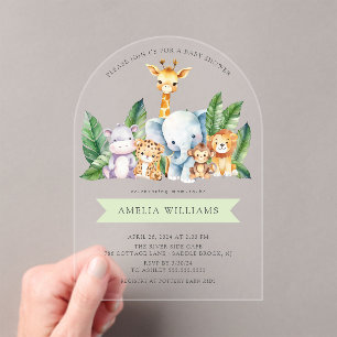 Safari Adventure Baby shower Uitnodiging Acryl Uitnodigingen