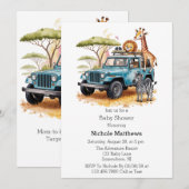 Safari Adventure Boy Baby shower Kaart (Voorkant / Achterkant)