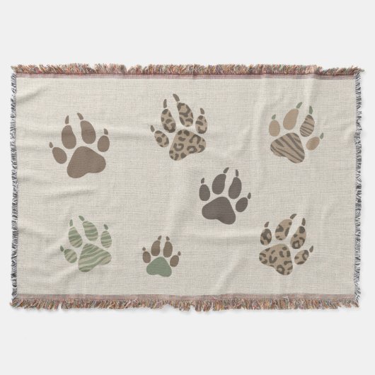 Safari Adventure Lion Paw Prints ID1270 Deken (Voorkant)