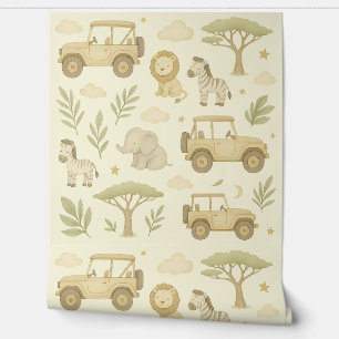 Safari Adventure Nursery Behang Neutraal Oerwoud