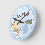Safari Adventure Oerwoud Zoo Personalized Clock Ronde Klok (Hoek)